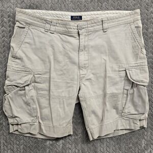 Polo Ralph Lauren Cargo Shorts Mens Size 44 Cotton‎ Khaki Tan 10" Inseam